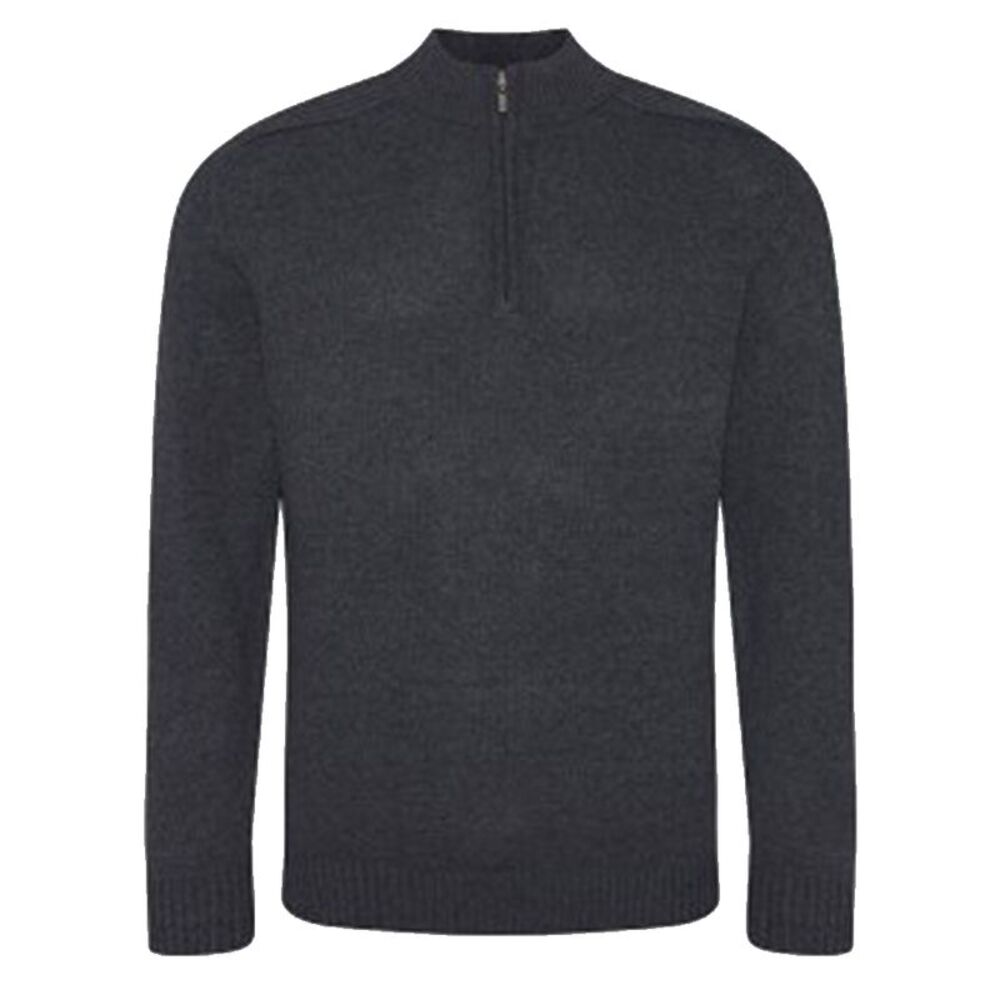 Ecologie Mens Wakhan Zip Neck Sweater / Charcoal